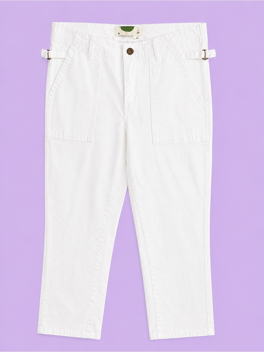 Anthropologie White Cropped Pants